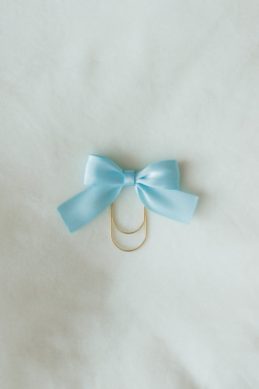 Satin Bible Bow - Sky Blue