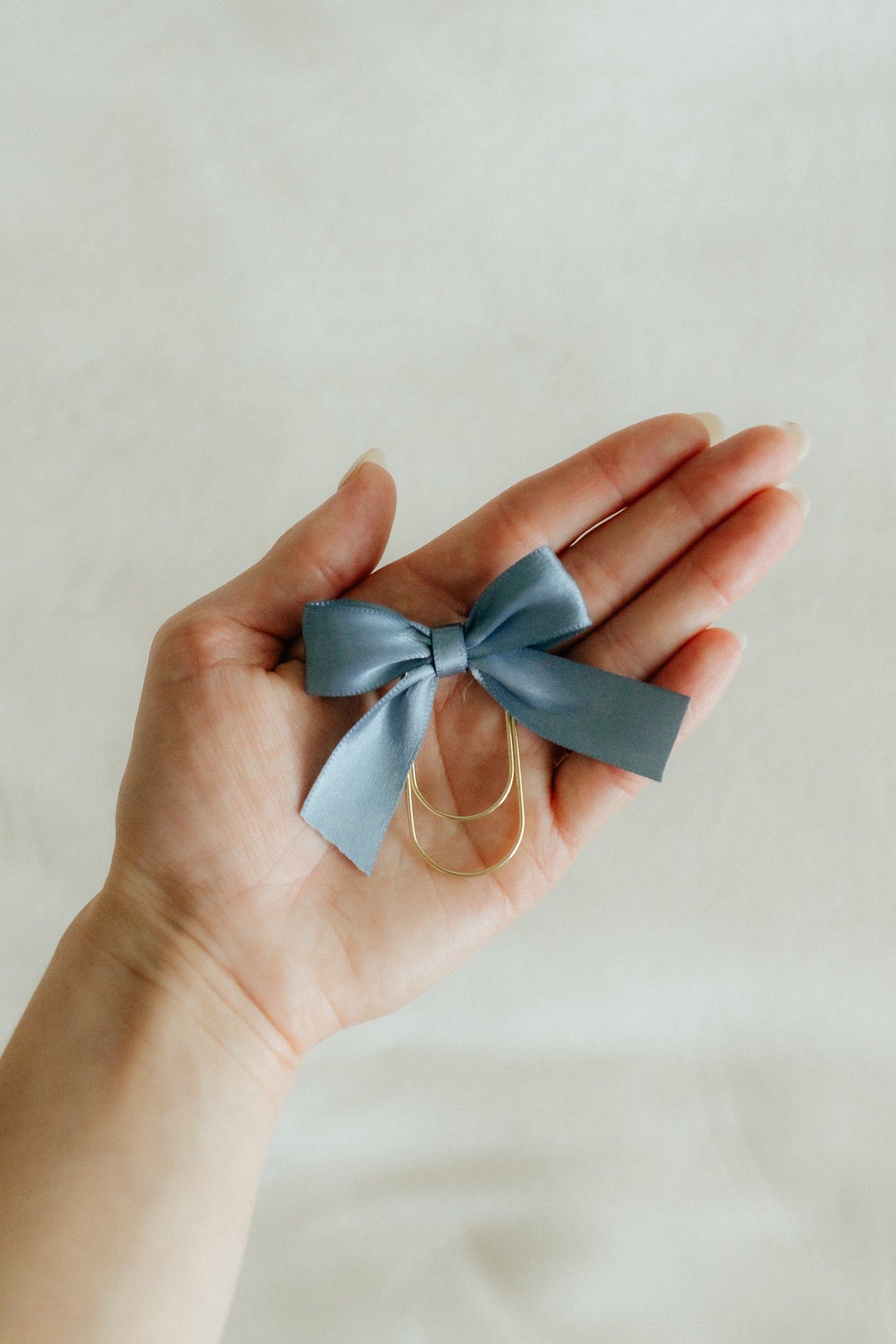 Satin Bible Bow - Dusty Blue