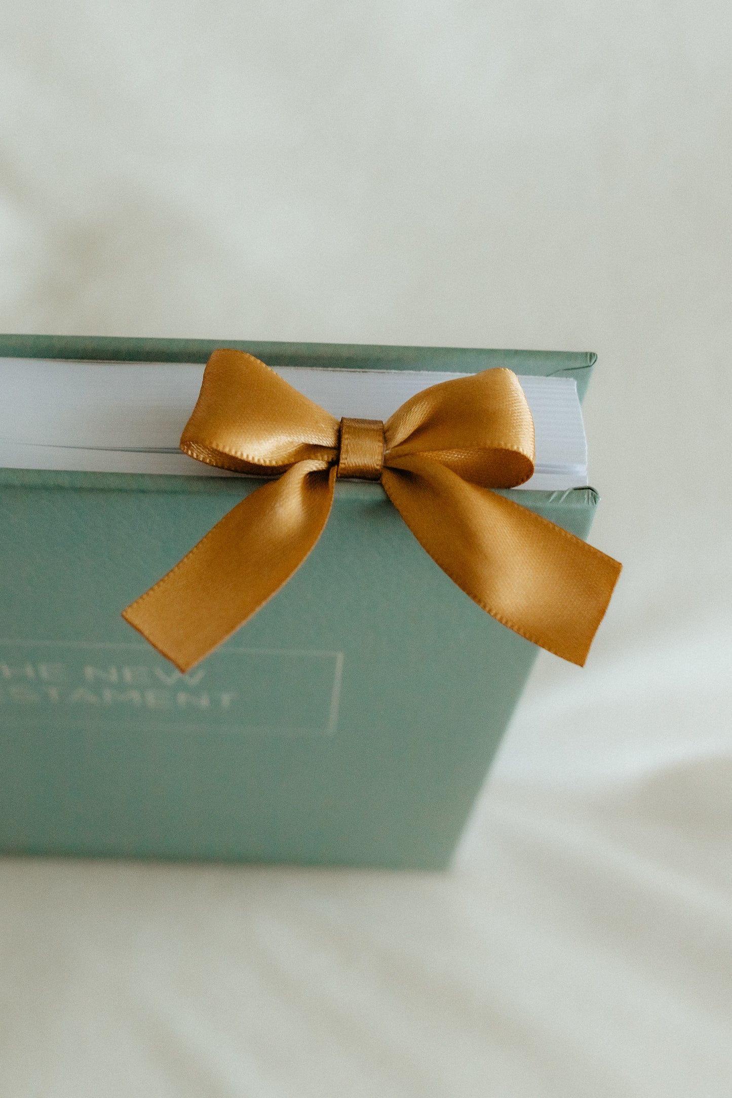 Satin Bible Bow - Dusty Blue