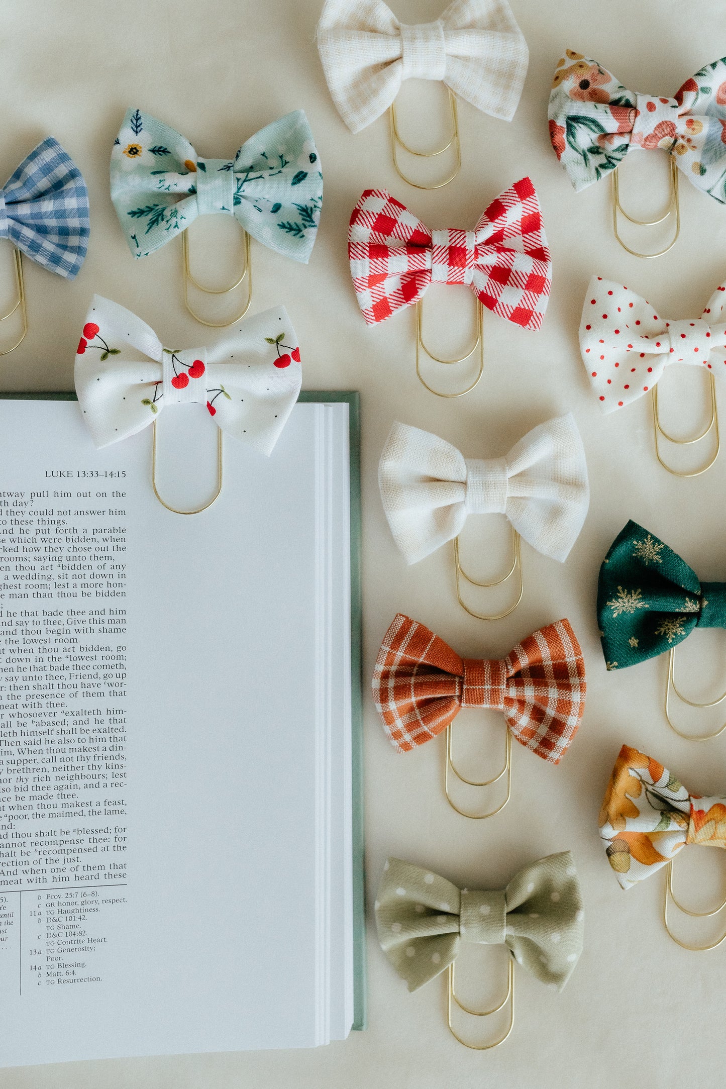 Cotton Bow Bookmark - Floral