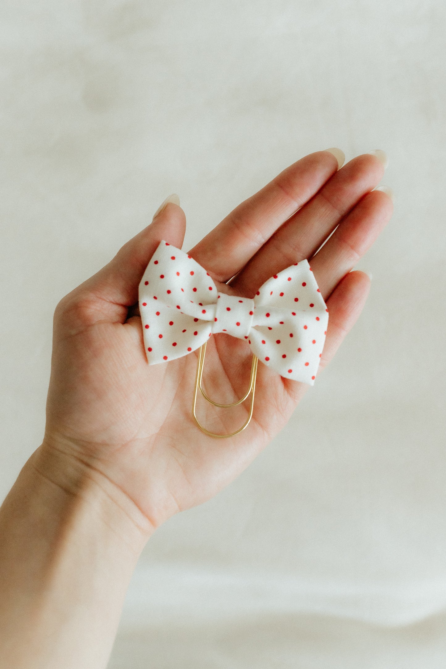 Cotton Bow Bookmark - Poppy