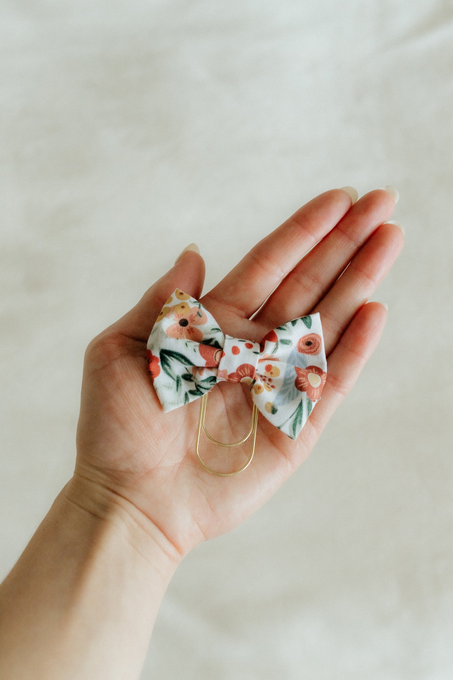 Cotton Bow Bookmark - Floral