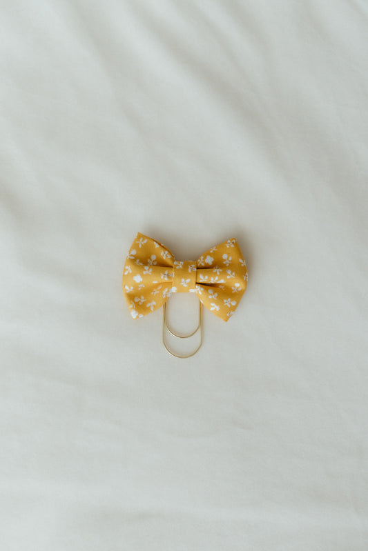 Cotton Bow Bookmark - Yellow Floral