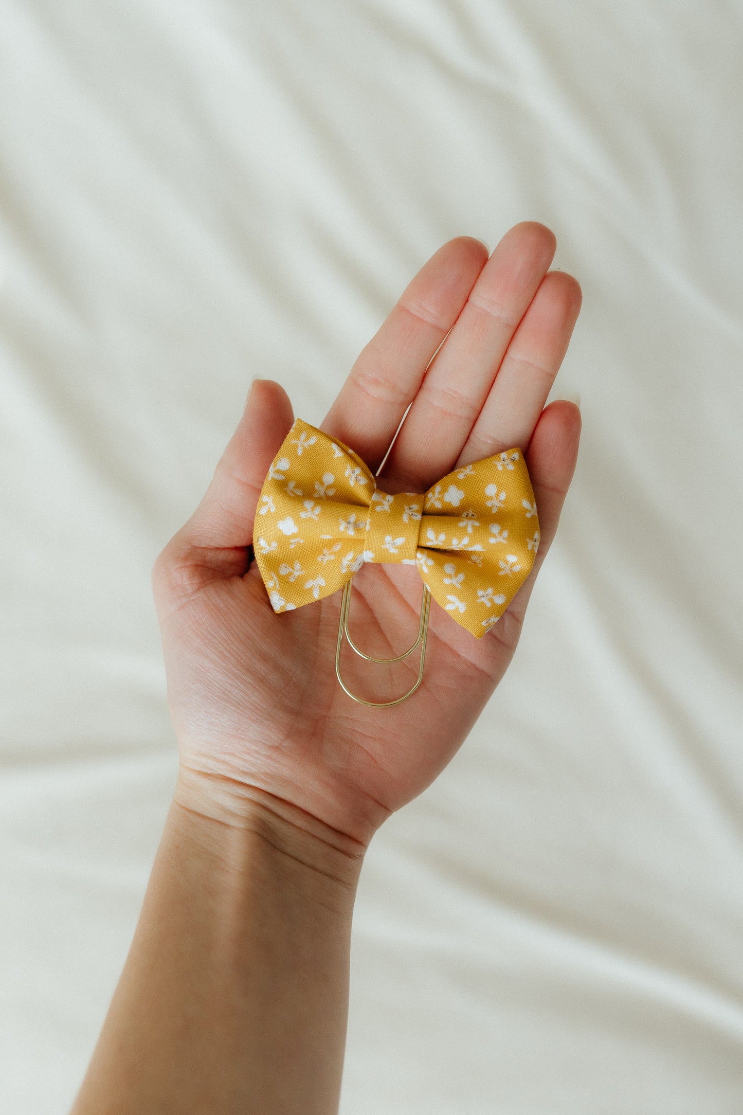 Cotton Bow Bookmark - Yellow Floral