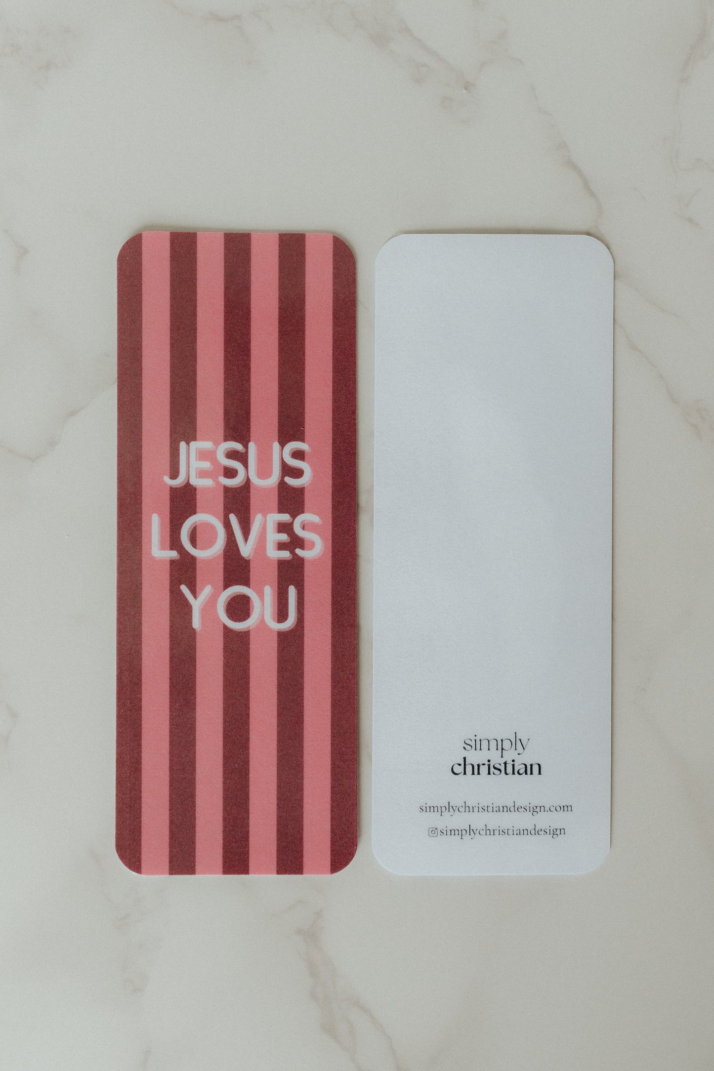 "Jesus Loves You" in Pink - Faith-Inspired Laminated Bookmarks