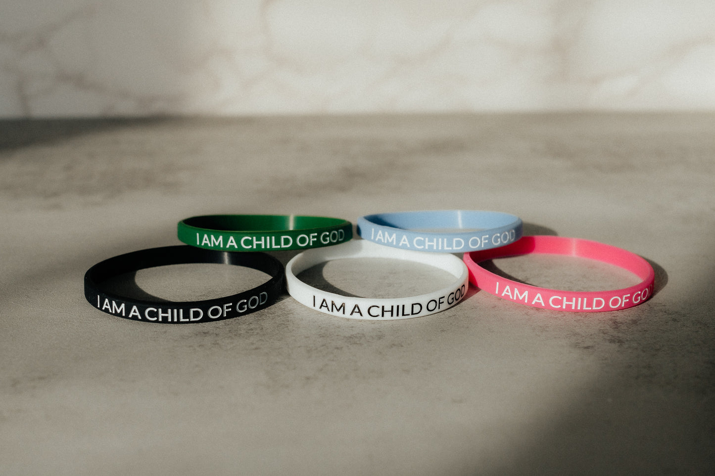 "I am a Child of God" - Faith Inspired Wristbands Available in 5 Colors