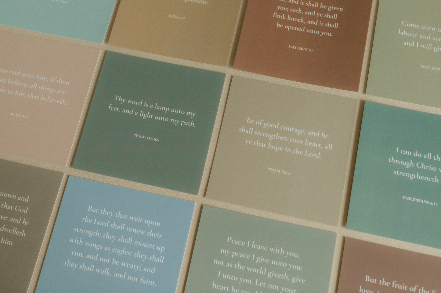 Earth Tones, 12 Uplifting Scripture Cards With Wood Stand, Christian Gift