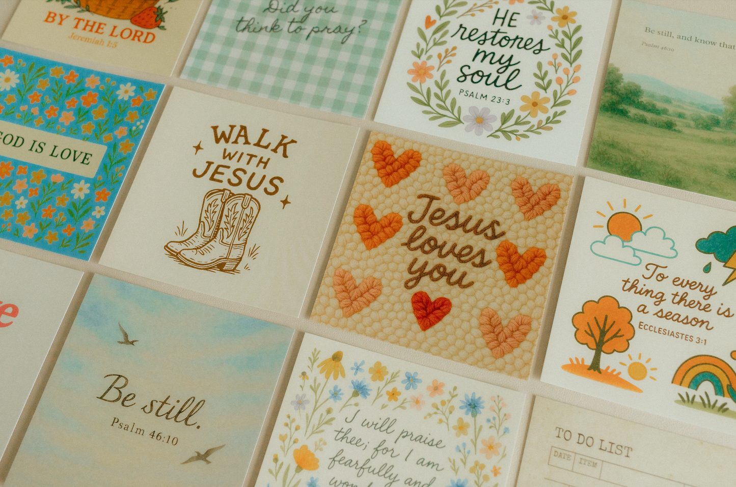 Joyful Faith, 12 Uplifting Scripture Cards With Wood Stand, Christian Gift