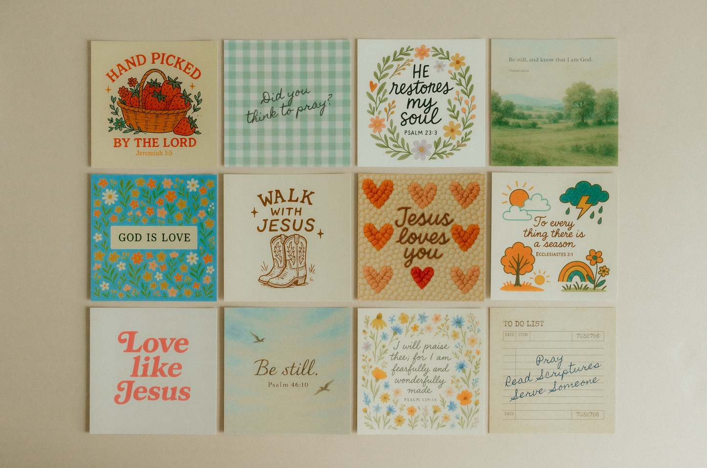 Joyful Faith, 12 Uplifting Scripture Cards With Wood Stand, Christian Gift